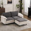 Canapé modulaire profond en chenille avec repose-pieds