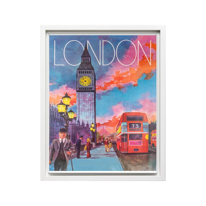 London City, Canevas, H 18 po x l 24 po, Encadrement blanc