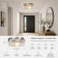 12''-3 Lights Brushed Sand Nickel Modern Metal And Glass Drum Dimmable Flush Mount Lighting For Bedroom-107080389