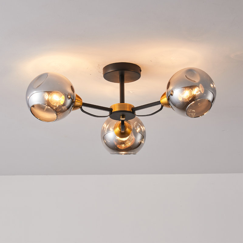 Rotan Glass Semi Flush Mount