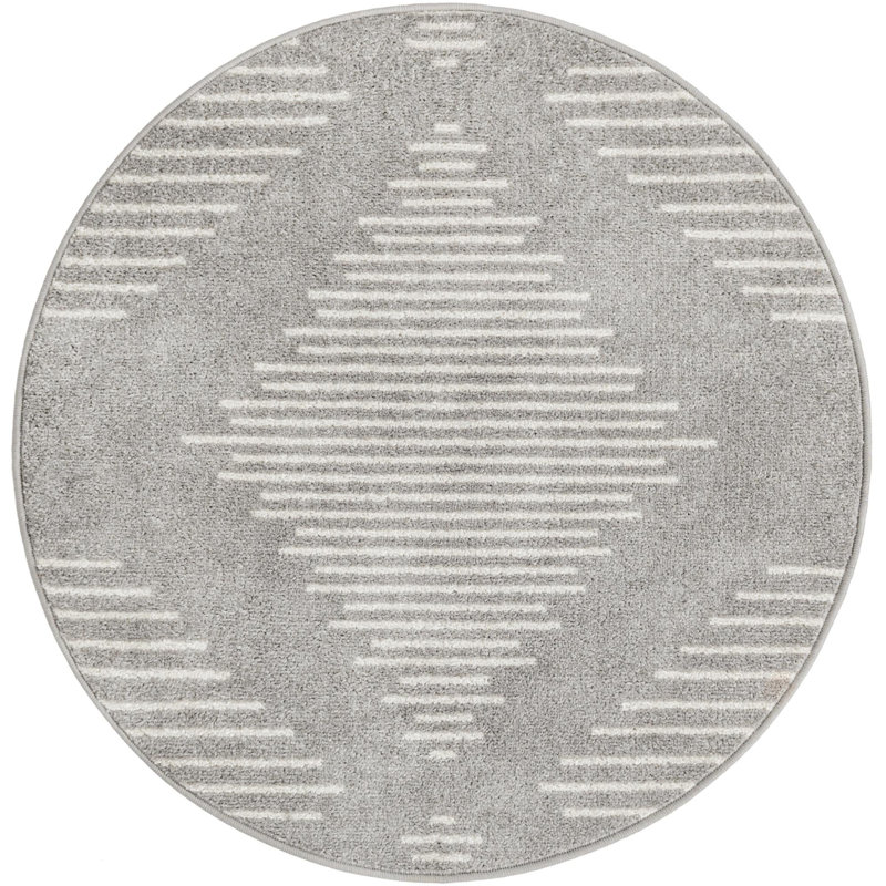 Geometric Indoor Rug, Round 3'3"