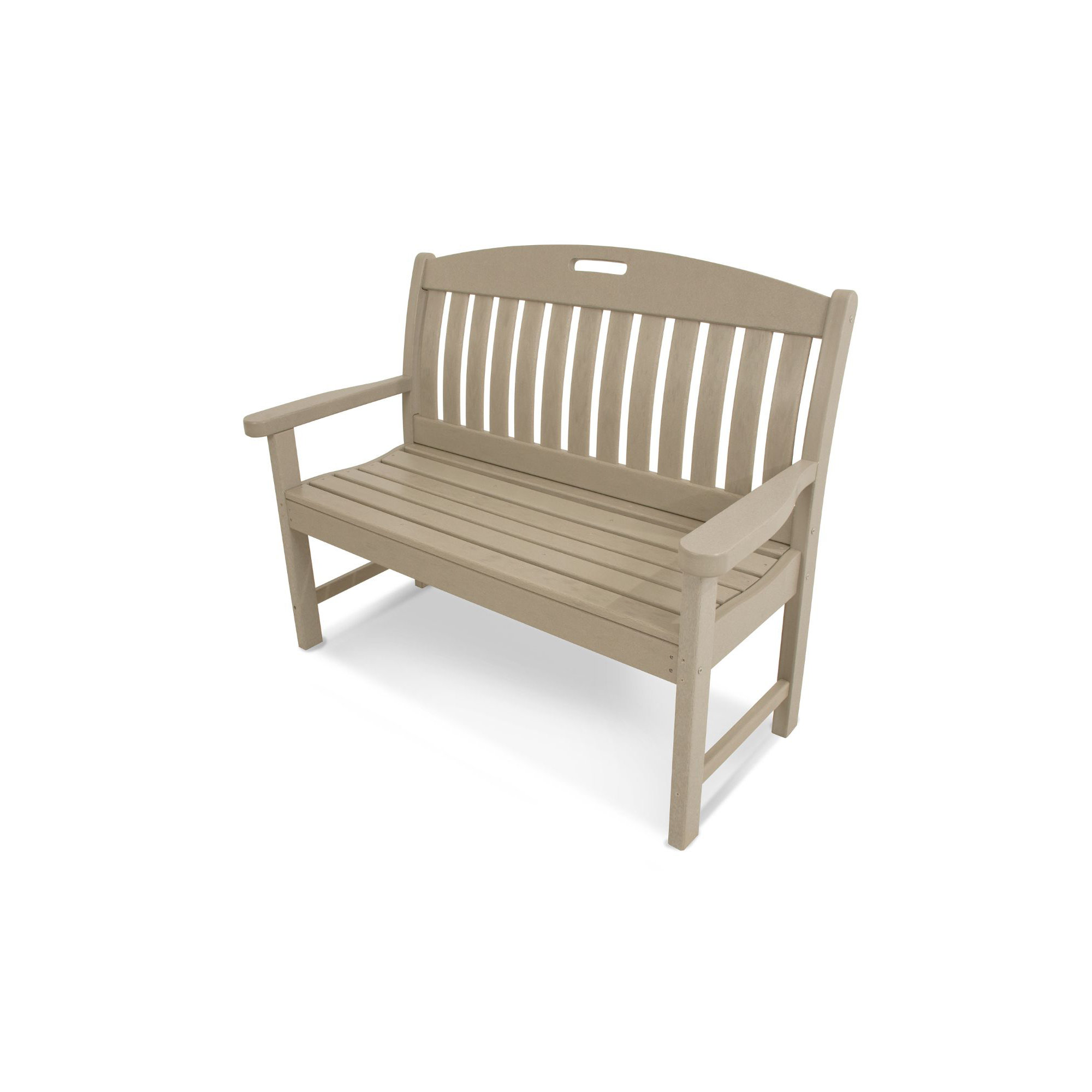 POLYWOOD Nautical Bench, Sand, 37.5" H x 51.75" W x 25" D