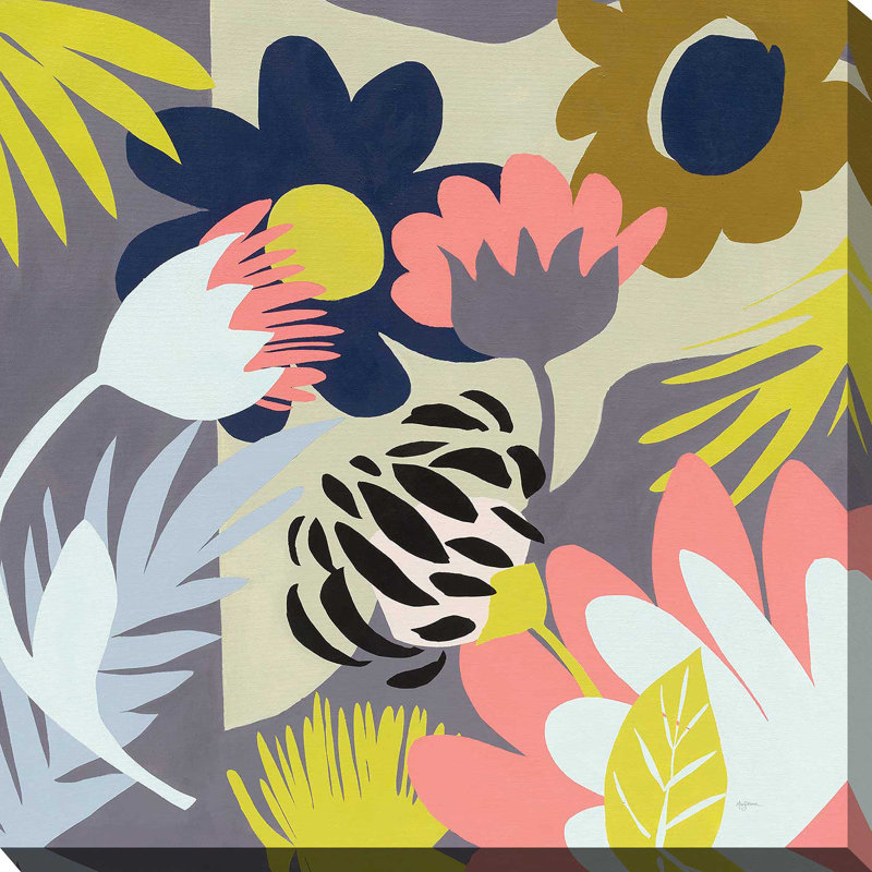 Groovy Garden - impression, H 24 po x l 24 po x P 1,5 po, Toile tendue
