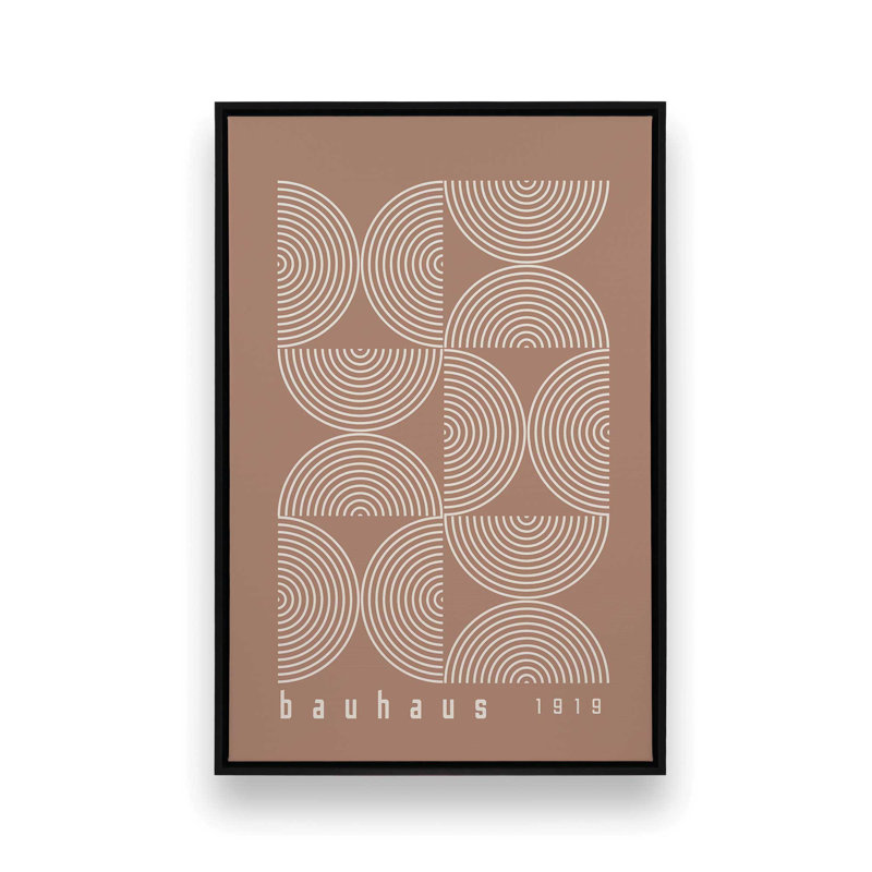 Impression sur toile Brown Bauhaus Composition II , H 18,75 po x l 12,75 po, Noir satiné