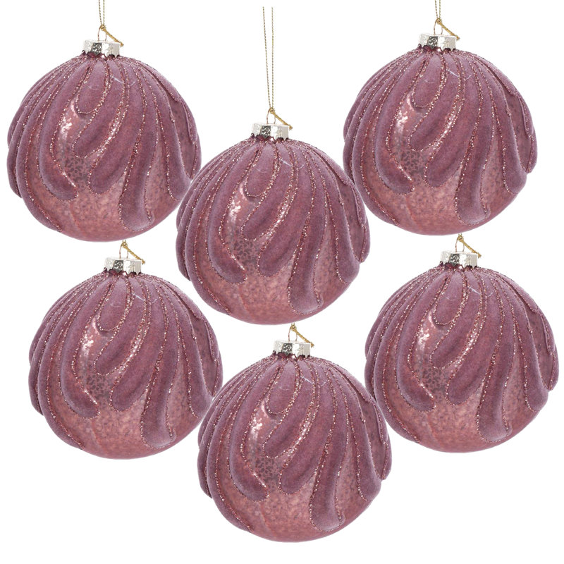 Ornement boule en verre scintillant, Mauve