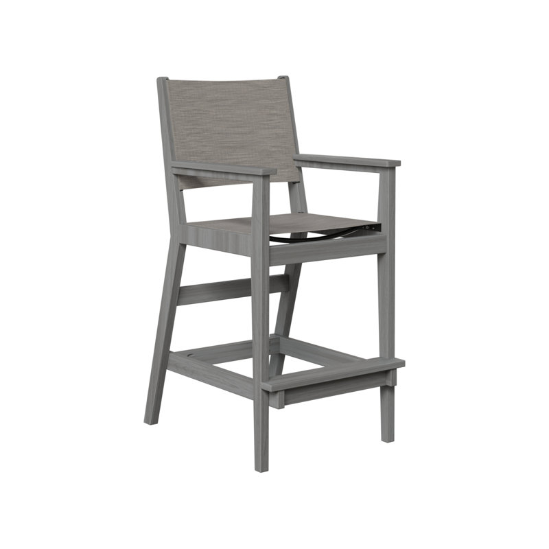 Chaise de bar berlinois Berlin, Bois flottant gris, 27.5"