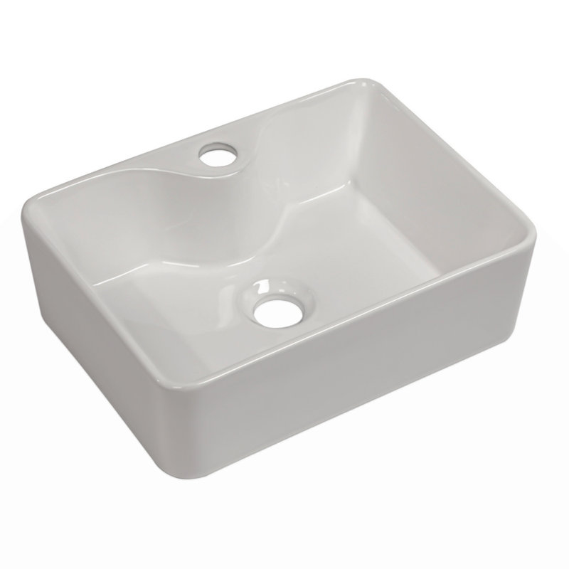 16"X12"  Ceramic Rectangular Vessel Bathroom Sink