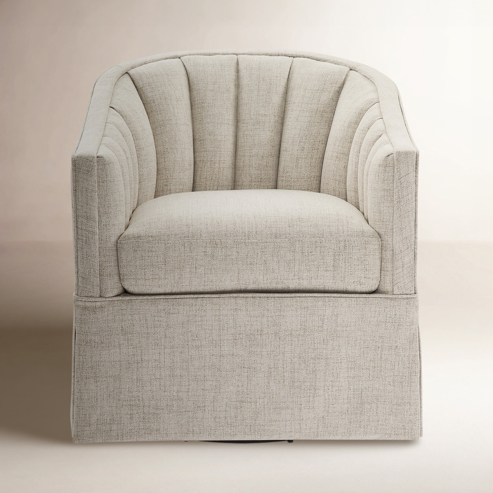 Milnor Swivel Accent Chair, Ivory