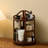 Solid wood rotating makeup storage box Retro dressing table desktop cosmetics storage box