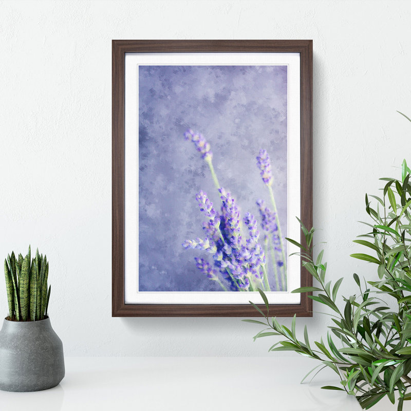 Pretty Purple Lavender - Framed Print, 63cm H x 45cm W x 2cm D, Walnut Framed