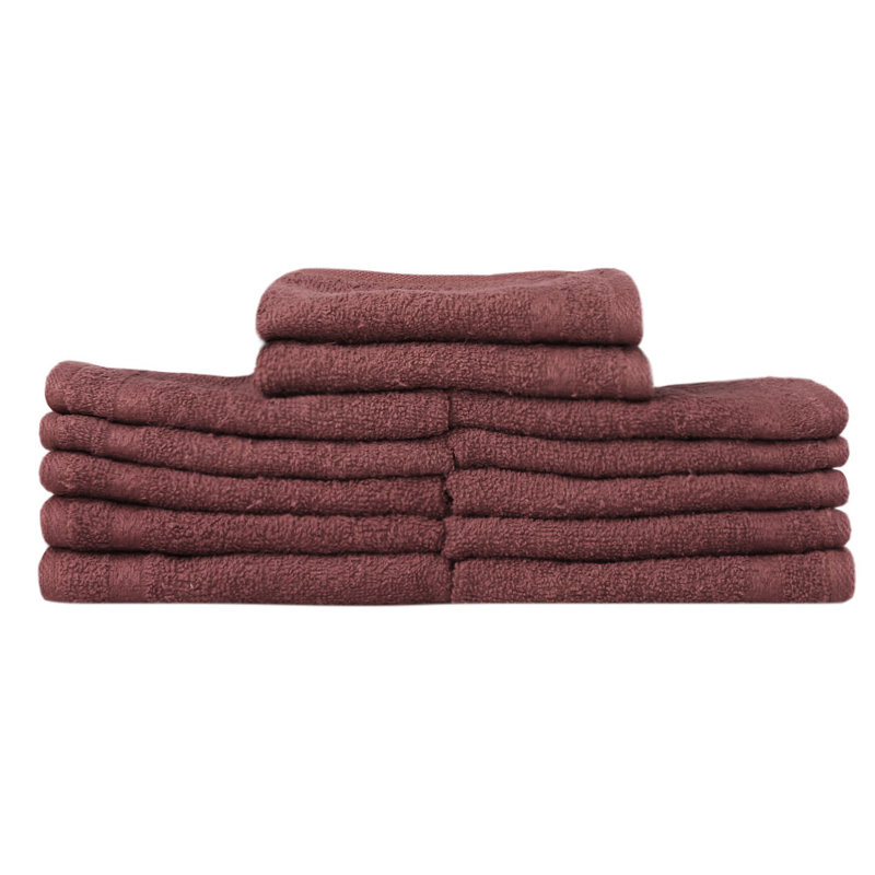Cotton Face Towels, Dark Brown