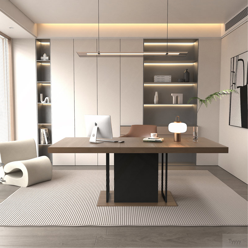Table de salle à manger rectangulaire extensible pour 6 à 10 personnes effet bois vieilli et noir 160 à 200 cm