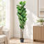 Figuier lyre artificiel de 154 cm avec pot, grande plante d'intérieur artificielle (Ficus lyrata) pour la décoration.