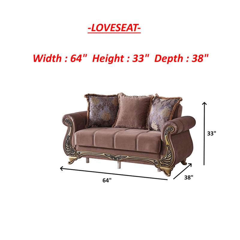 Rezana 4 - Piece Velvet Living Room Set, Brown Velvet