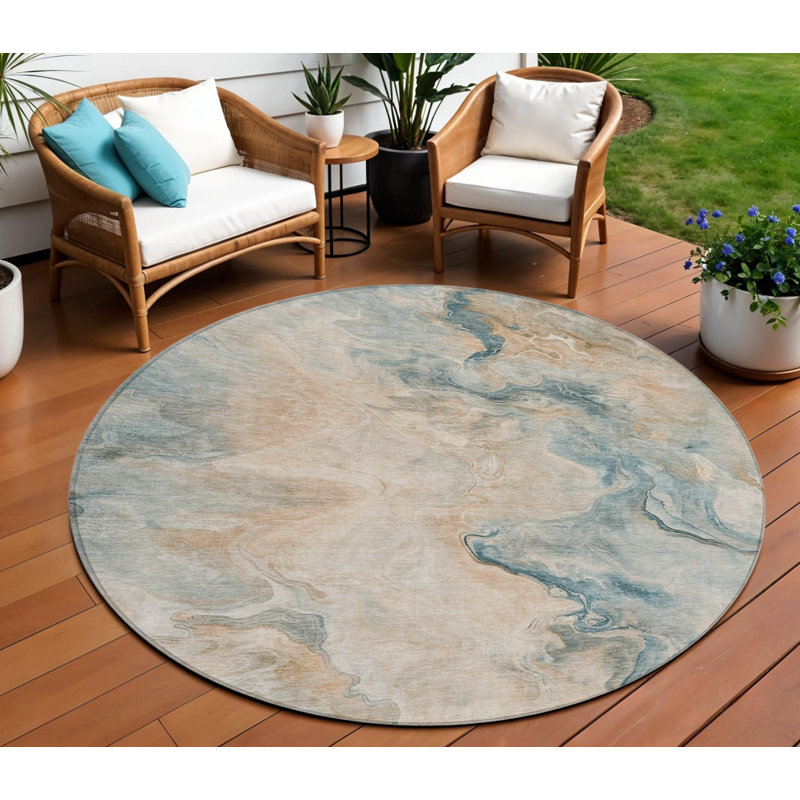 Tapis d'extérieur rond 8 pi