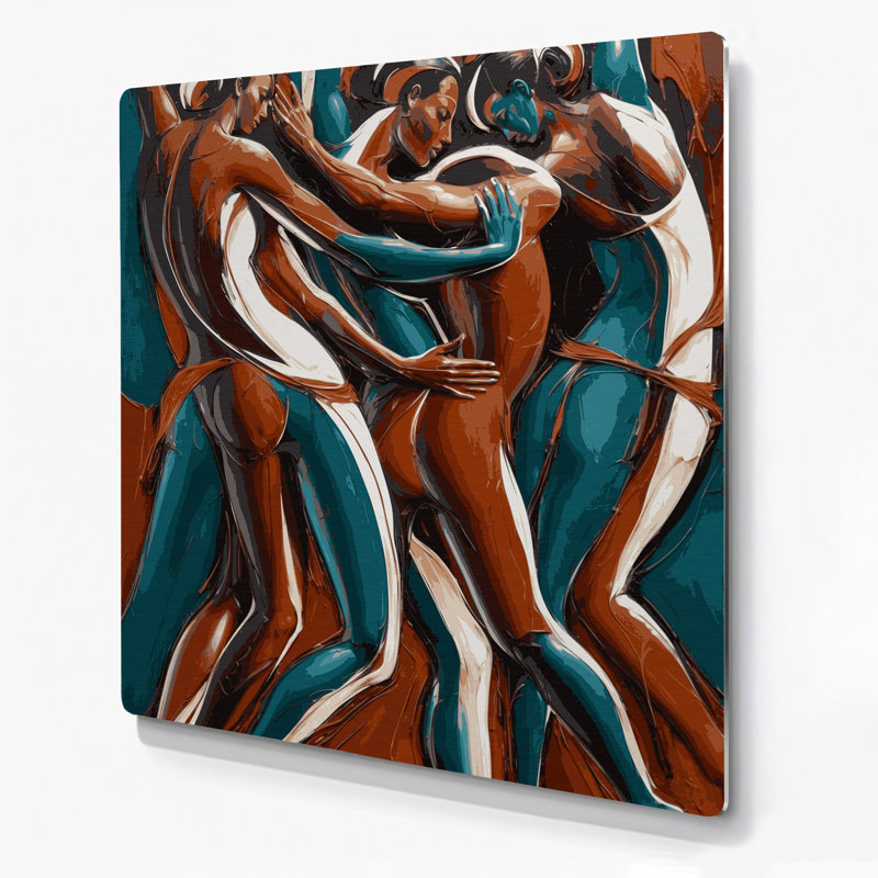Art mural abstrait en métal noir figuratif abstrait 99, H 16 po x l 16 po