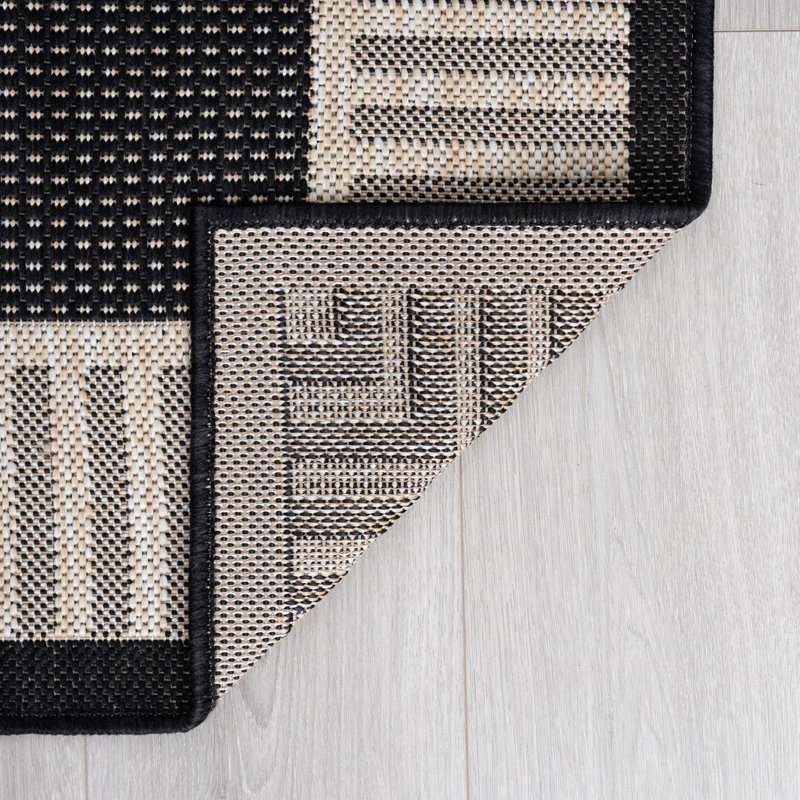 Delshire Striped Machine Woven Indoor / Outdoor Rug, Runner 2'3" x 7'3"