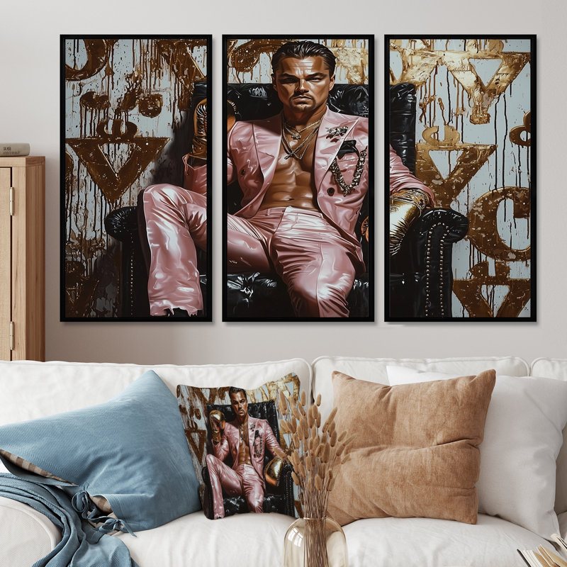 Ensemble de salon Colette - Man Wall Art, H 28 po x l 36 po x P 1 po, Toile avec cadre flottant noir