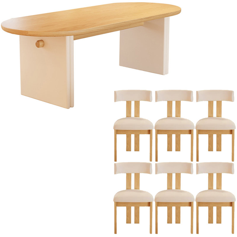 Modern simple solid wood dining table set., 29.5"H x 62.9"L x 27.5"W