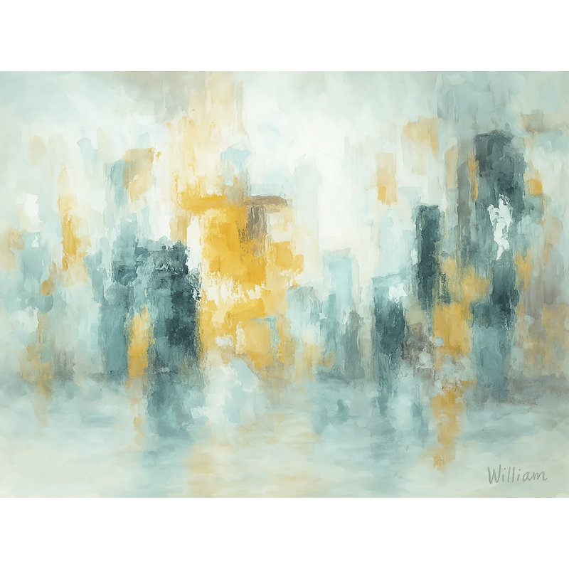 Golden Reflections - Art mural abstrait sur toile par William