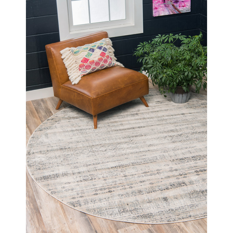 Tapis beige Ianmichael, Rond 8 pi