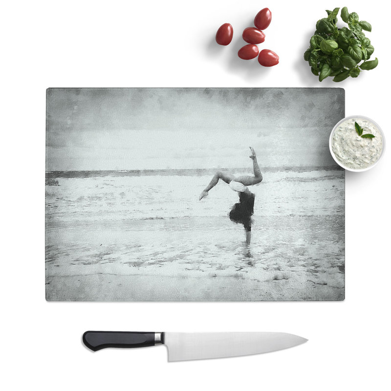 Beach Gymnastics Painting Chopping Board, 0.4cm H x 29cm W x 39cm L