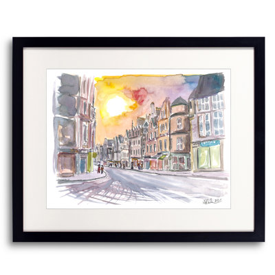 Scottish Sunset in Cockburn Street Edinburgh Print