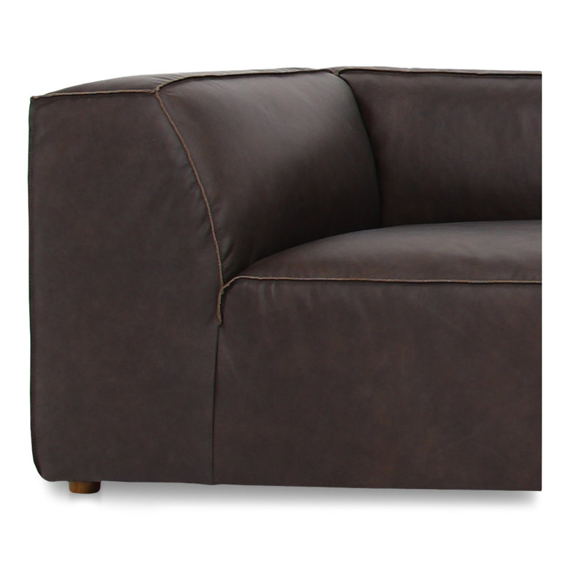 Riehlin 5 - Genuine Leather Modular Sectional, Brown Genuine Leather