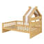 Lit en forme de maison avec tablette de tête de lit, structure en bois-68548554