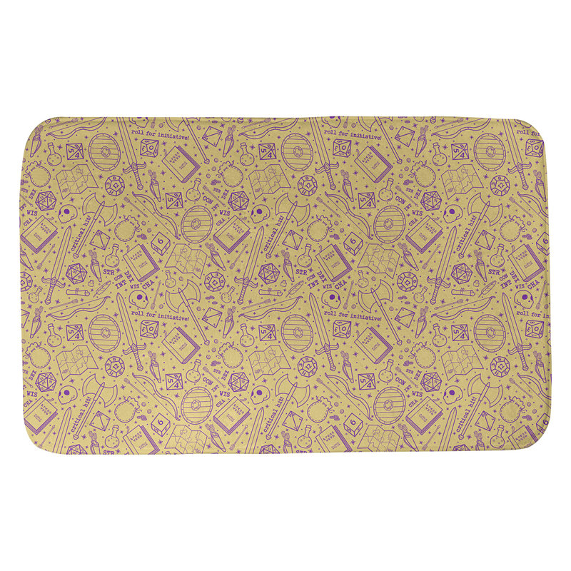 Tapis pour salle de bain rpg Leffel, l 21 po x L 34 po, Jaune / Mauve