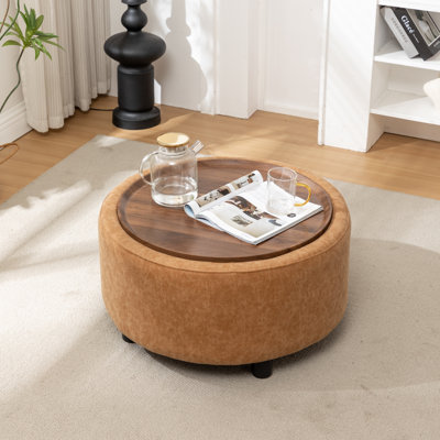 Bryonie Round Cocktail Ottoman with Storage