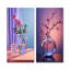 Ensemble de 2 impressions murales sur toile Violet Visionary-25080608-25080611