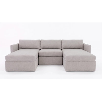 All Modern Symmetrical Chaise Sectional No Ottoman--Truffle