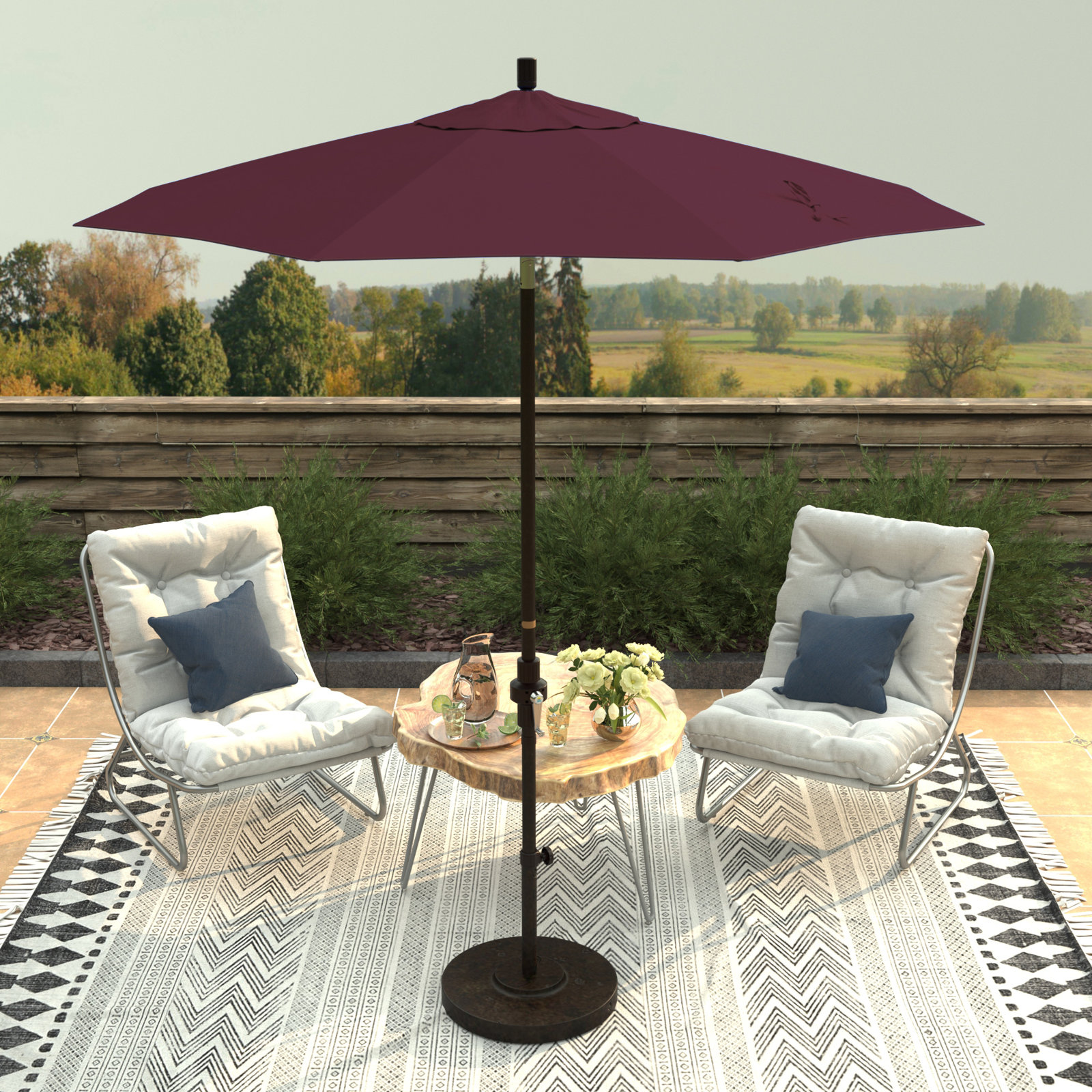 Che 90'' Outdoor Umbrella, Purple Performance