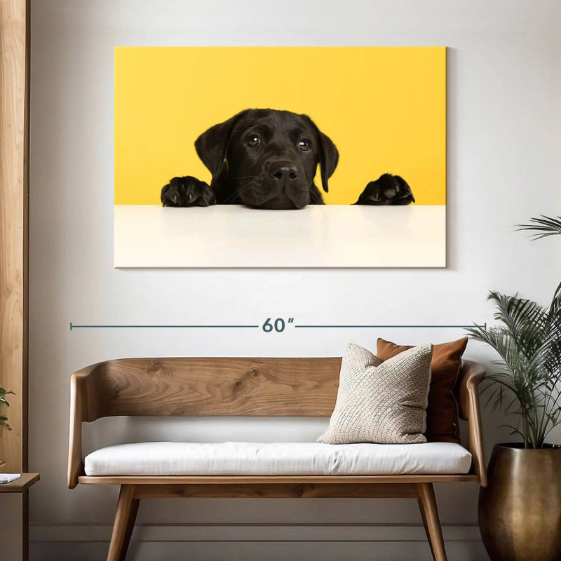 Cute Black Lab, 32" H x 48" W