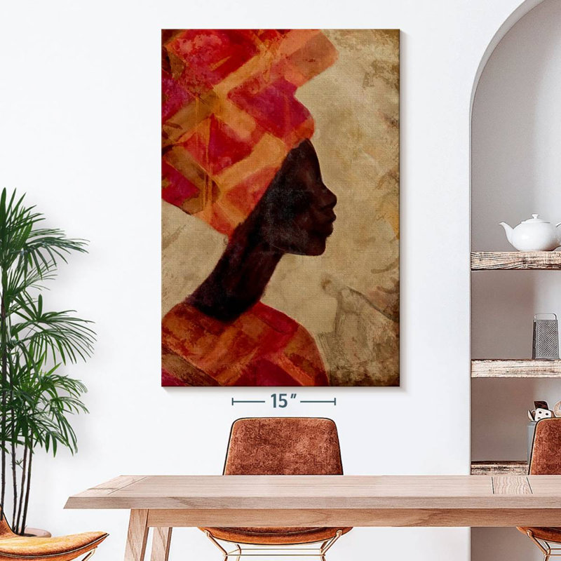 Femme noire africaine, H 51 po x l 34 po x P 1,25 po
