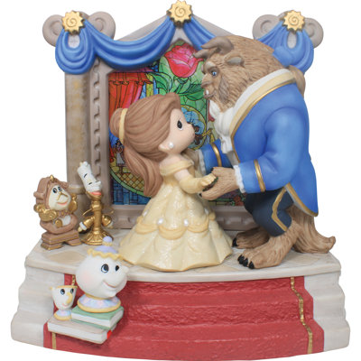Figurine Precious Moments Disney La Belle et la Bête dansant 8,39 pouces