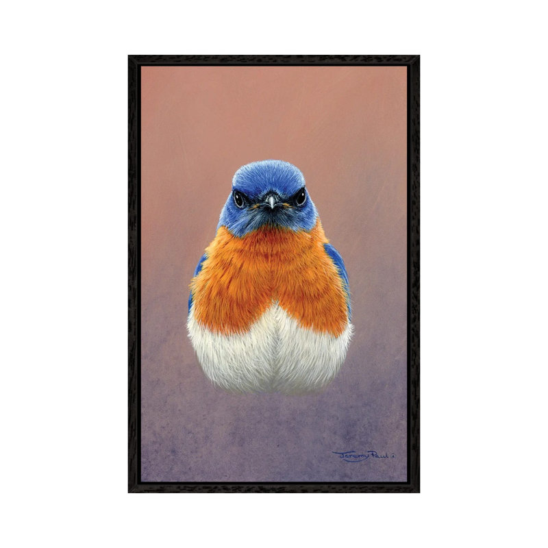 Bluebird 1 Piece Wall Art on Canvas, 101.6cm H x 66.04cm W x 3.81cm D, Black Framed