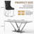 Glass Top Metal Base Dining Table With 4 Velvet Dining Chairs,5 - Piece Pedestal Dining Set-106913230-106913231