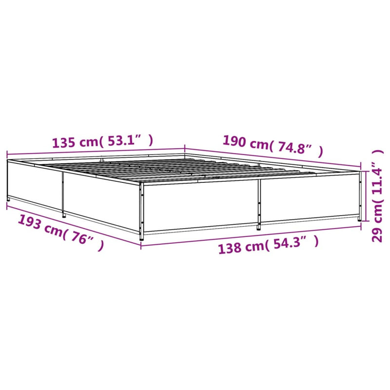 Orven Bed, Smoked Oak, 135 x 190cm