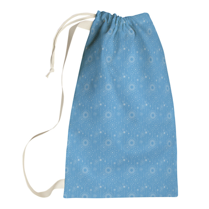 Leffel Fabric Laundry Bag with Handles, Large (76.5" H x 29.5" W x 1.5" D), Blue