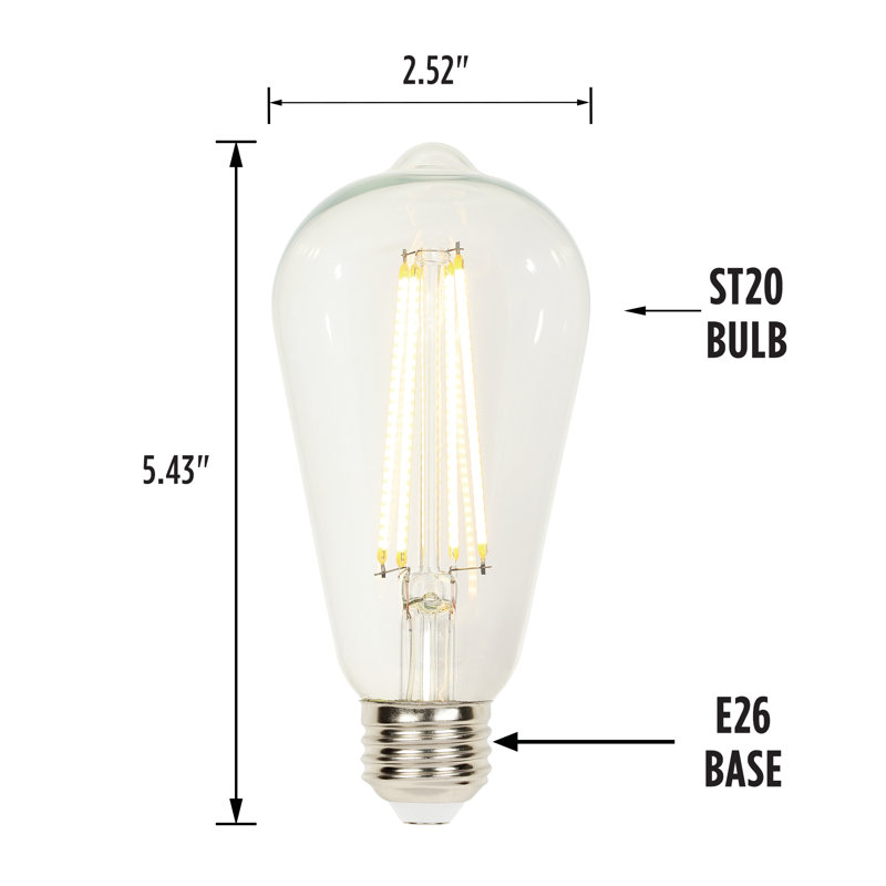 40 Watt Equivalent ST19 E26/Medium (Standard) Dimmable 3000K LED Bulb