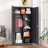 Metal Wardrobe Closet, 72" Locking Storage Wardrobe Cabinet with Lockable Doors and Adjustable Shelves(72'' H X 32'' W X 16'' D), Black-813876110-813876209