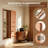 Full-Length Mirror With Storage Shelf And Hooks Multi-Functional Wall-Mounted Mirror With Panel Design Suitable For Bedrooms/Living Rooms/Entryways Cherry Wood Finish