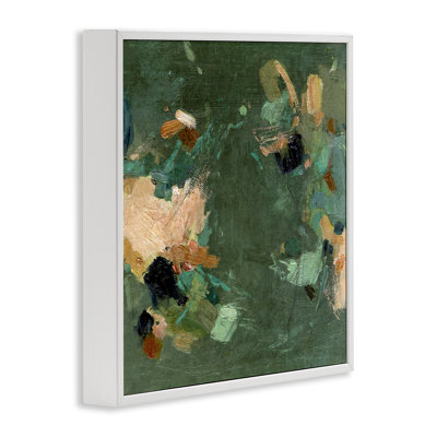 Green Hued Abstraction Framed Giclee Art, design by Suzanne Nicoll