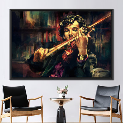Music Poster, Violinist Art, Music Room Art Canvas, Sherlock Holmes Poster, Men Violins Poster, Modern Canvas Art, Violin Canvas Art,