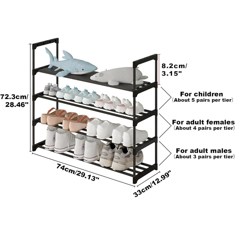 16 Pair Shoe Rack