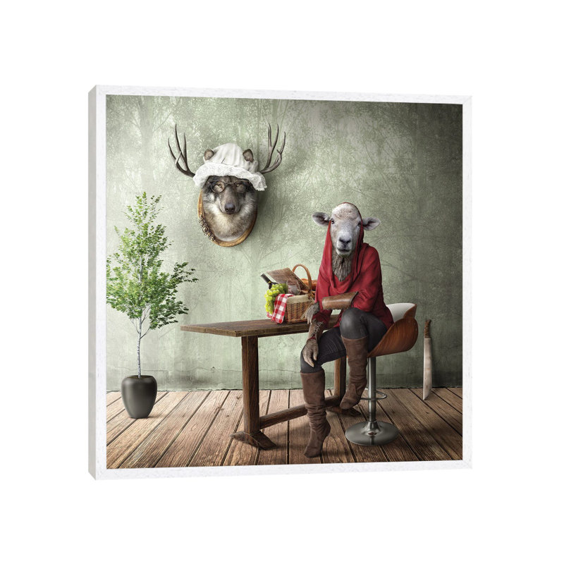 Home Fairytale: Little Red Riding Hood by Spielsinn Design - Gallery-Wrapped Canvas Giclée on Canvas, 93.98 cm H x 93.98 cm W