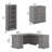 Raker 3 Piece Computer Desk Office Set with Bookcase-568294295