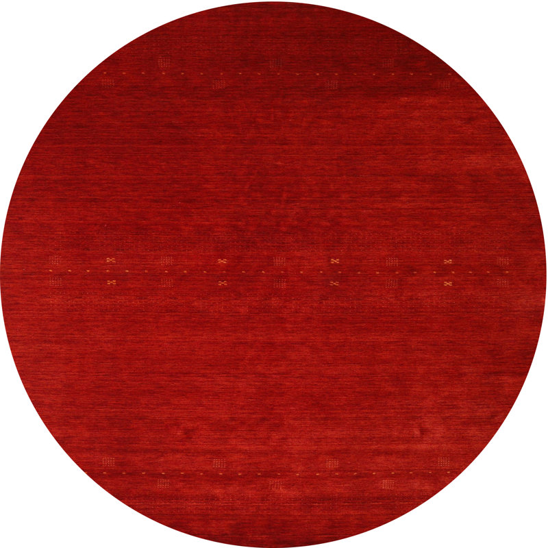 Tapis de zone rouge contemporaine, Rond 5 pi